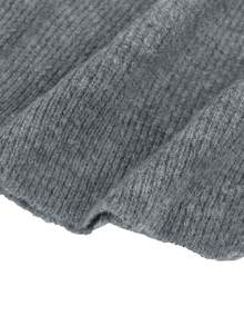 Women Solid Color Long Sleeve Casual Knitted Sweater - Grey - View 6