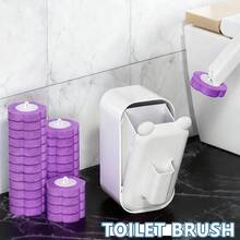 FOBIANJIE Disposable Toilet Brush, Disposable Toilet Cleaner, Powerful Cleaning, Extended Handle For Toilet Bowl Cleaners,Bathroom Cleaning, Bathtub (12/48 Pcs Disposable Refill Brush Head) - Multicolor - View 3