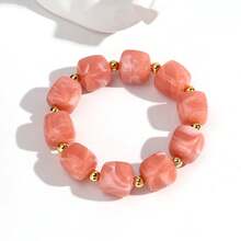 1件套彩色透明亚克力几何串珠弹力手链，时尚CCB圆形串珠可叠戴手链，适合女性日常佩戴及派对首饰礼品 - 串珠手鍊 - 查看 40