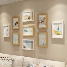 2025 New Multi-Frame Photo Wall, 5", 6", 7", 8", 10" Creative High-End 9-Grid Combination Photo Frame, Wall Hanging Photo Print