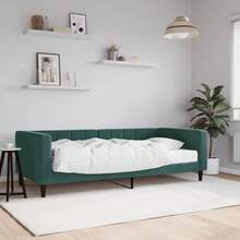vidaXL Tagesbett Mit Matratze, Dunkelgrün, 90x200 Cm, Samt - Green - View 1