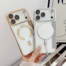 奢华钻石网格钱包式手机壳,兼容三星 Galaxy S25 Ultra、S24 Ultra、S23 Ultra、S22 Ultra、S25 Edge、S24+、A15、A16、S23 Plus、A16、A56、A17、A07 以及 17、16、15、14、13、12 Pro Max、16E、17 Air、17 Pro - 支持磁吸无线充电,带卡槽翻盖式 PU 皮革保护套,全包覆式透明防震保护后盖。 - 粉色 - 查看 10