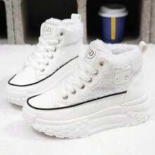 2025 Winter Fashion New For WomenSnow Boots, Plush Cute Plush Thick Bottom Lace-Up For Women Snow Boots,Ankle Boots.Women's Short Plush Lined Snow Boots - Anti-Slip & Perfect For Outdoor Winter Boots For Women - 白色 - 查看 4