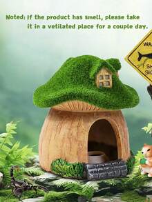 Resin Aquarium, Can Be Used As Pet Climbing Shelter, Decorative Climbing Pet Box, Landscape Decoration, Moss, Mushroom Shelter, Velvet Moss