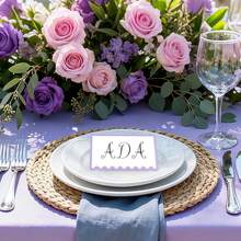 15/30 Pcs Scalloped Seat Cards, 2 X 3.5 Inch Blank Tente Place Cards, Paper Material Seat Assignment Label Card, Name Cardstock, Table Post Cards, Table Cards Label For Birthday Party Wedding Setting(Pink & Green & Purple & Black Available) - Multicolor - View 8