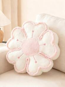 5-Petal Embroidered Flower Pillow Upgrade. This Soft And Comfortable Floral Cushion Adds A Warm And Romantic Touch To Your Living Room Sofa Or Bedroom Headboard. - White Powder Core - View 9