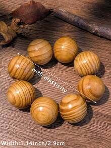 1pc Handmade Wooden Bracelet, Single Loop Design, Suitable For Couples And Friends, Suitable For Daily Wear And Gift Giving - Multicolor - View 3