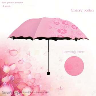 1pc Creative Water-Feeling Flower Umbrella, Manual Rain & Sun Protection Umbrella, Foldable, UV-Resistant