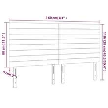 vidaXL LED Kopfteil dunkelgrau 160x5x118/128 cm Stoff - Grau - Übersicht 6