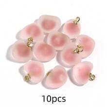 10 piezas de encantos de corazón multicolor de resina con efecto escarcha para hacer pulseras, aretes, collares y dijes de joyería artesanal - Corazón de amor - Ver 17