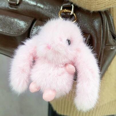 Imitation Sable Cute Rabbit Doll Charm Keychain Bunny Plush Doll Bag Pendant Cartoon Car Keychain Jewelry Accessories Decorations - Gifts. The Perfect Choice For Home Room Decoration, Party Decoration, Birthday Gifts, And Various Festival Presents, Fashionable. Fashion Items. Luxurious. Sewing.DIY.