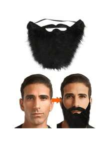 1pc Street-Style Polyester Fake Beard Suit For Costume Parties And Halloween - Santa Long Beard And Party Beard Variety Suit - Multicolor - View 1