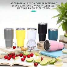 6 taza azas Térmicas de Acero Inoxidable - Ideales como taza de café, taza de viaje, tazas para auto, tazas para exteriores o tazas de cerámica para té/café. Perfectas para salidas, camping y actividades deportivas; regalos sorpresa de cumpleaños (o regalos festivos como - Negro - Ver 8