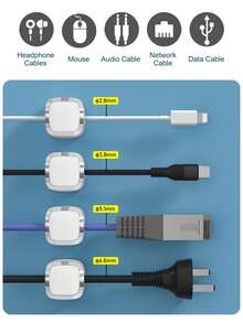 Tangle Free Magnetic Buckle [10pcs/8pcs/4pcs/2pcs] Magnetic Cable Clips Self Adhesive Cable Organizer, Suitable For Desk/Car/Office Made Of Rubber, Can Organize USB/Power Cords Cable Holder For Home, Bedside Table, Computer Gift For Women Birthday Celebration - Type B - View 9