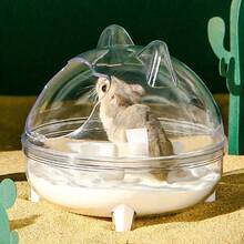 1pc Bear Shaped Semi-Enclosed Hamster/Gerbil Bathroom Hideout House, Detachable & Washable, Splash-Proof Design, Warm & Windproof Sleeping Nest, Suitable For Small Pets All Year Round - Multicolor - View 8