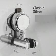 1pc Plastic Shower Head Holder, Adjustable 360° Bathroom Shower Bracket, No-Drilling Wall Mount Suction Cup Shower Hook, Reusable Relocatable Handheld Showerhead Holder - Black/Silver/Grey Options Bathroom Accessories Bathroom Tools - Multicolor - View 10