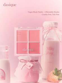 Dasique 4-Color Blush Palette, High Color Payoff, Long-Lasting, Natural Glow, Lightweight & Breathable, Vegan Formula, Fashionable Makeup Brand, Christmas Gift, Holiday Essential (8g) - #19 Milky Berry - View 9