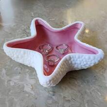 Conch Shape Jewelry Dish Ceramic Holder Ring Trinket Tray, Ocean - Themed Decorative Trinket Dish, Suitable Mother Friend Sister, Gifts Women, Home Decor Trinket DishSea Blue - 粉紅色海星 - 查看 5