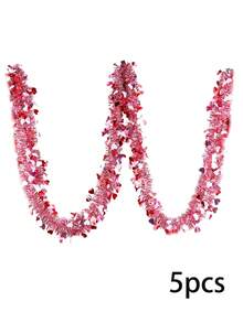 Guirlanda de arame em formato de coração de 200 cm (78,7 pol.), em metal nas cores vermelho, rosa e dourado, ideal para o Dia dos Namorados. Perfeita para decoração de casamentos, tanto em ambientes internos quanto externos. - Multicolorido - Ver 11
