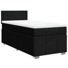 vidaXL Boxspringbett Mit Matratze Schwarz 80x200 Cm Stoff - Schwarz - Übersicht 2