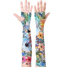 Gardening Sleeves Farm Sun Protection Arm Cooling Sleeves Thorn Proof Garden For Women Men With Thumb Hole,BlueFloral - 藍色花香 - 查看 1