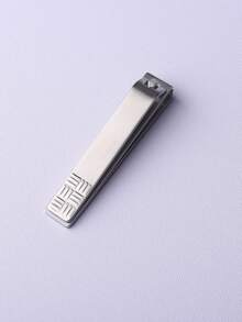 1pc Black & Silver Straight Nail Clipper, Nail Trimming Tool Suitable For Men And Women