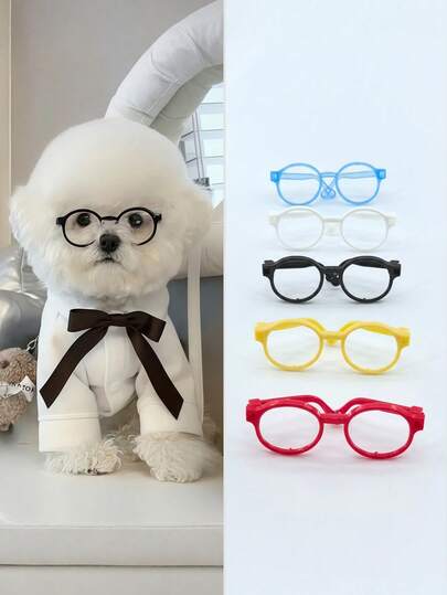 5pcs Pet Photo Prop Glasses, Frameless Pet Accessories, Atmosphere, Photography, Holiday, Party Pet Costume Accessories