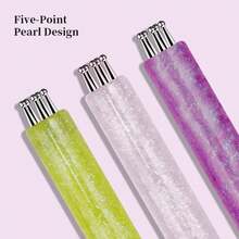 New Acrylic Starry Sky Handle 5-In-1 Nail Art Brush, Plum Blossom Pattern Design, Beginner Nail Art Supplies, Gift For Beauty Enthusiasts And Nail Technicians - Multicolor - View 5