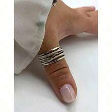 1pc Vintage Royal Style Thumb Knitted Multi-Layer Open Ring Thick Adjustable Ring Rugged Bohemian Elegant Ring Women's Jewelry For All Seasons Gift For Her - Multicolor - View 1