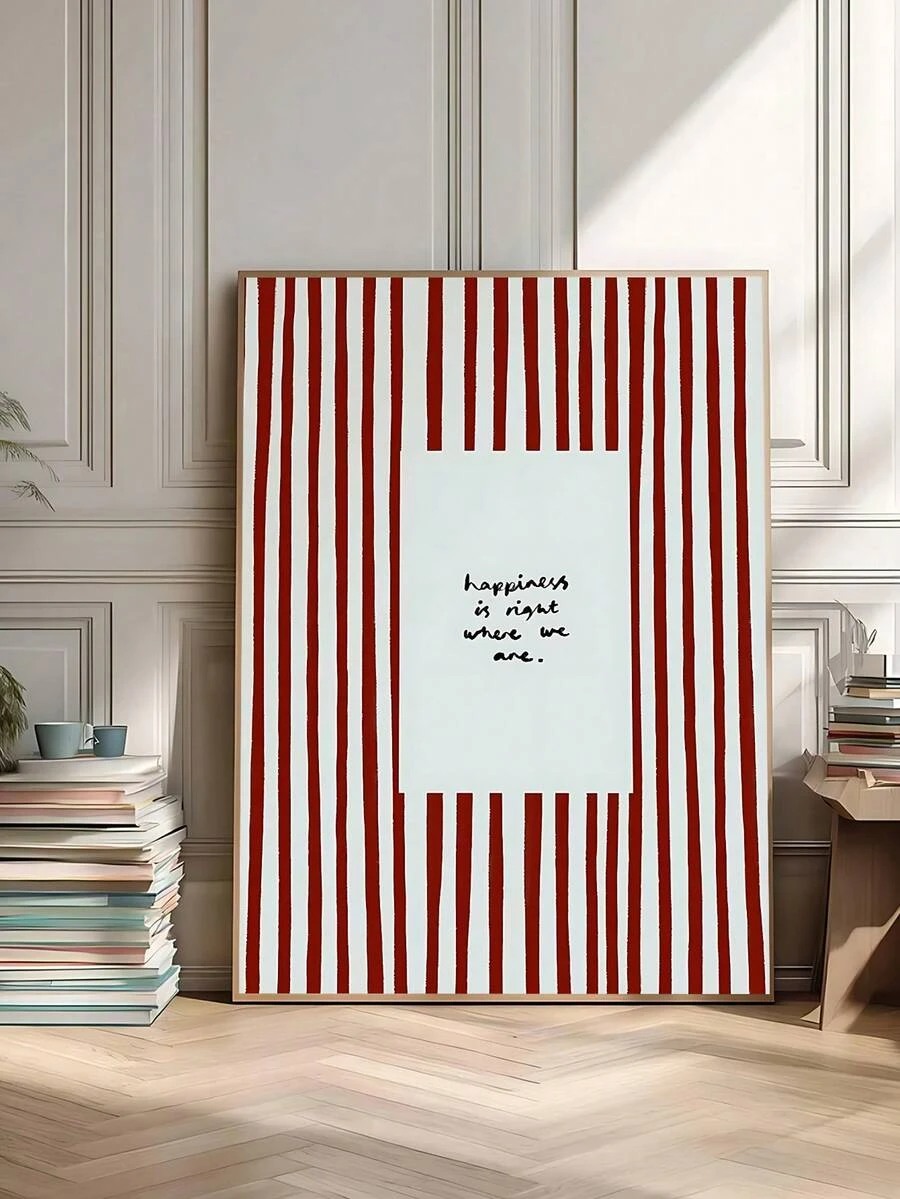1 Tranh canvas "Hạnh phúc ở xung quanh chúng ta", in họa tiết sọc tối giản hiện đại, tranh nghệ thuật treo tường với câu nói truyền cảm hứng tích cực, tranh nghệ thuật với câu nói "Bạn sẽ không bao giờ biết tôi yêu bạn nhiều đến thế nào", quà tặng ngày Valentine, quà tặng cho cặp đôi, trang trí phòng ngủ, trang trí phòng khách, trang trí văn phòng, tranh treo tường, trang trí nhà cửa, poster, tranh treo tường có khung, khung tùy chọn - Nhiều màu - Xem 1