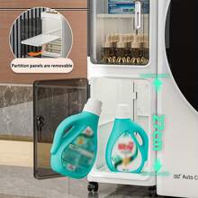 1/2/3/4-Tier Tall Narrow Storage Cabinet With Movable Wheels, Adjustable Shelves, Anti-Tip, Slim, For Small Space, Bathroom, Kitchen, Laundry, White - trắng - Xem 8