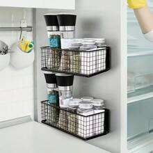 Large Magnetic Side Storage Rack - Strong Magnet, No Drilling Required, Kitchen Storage Organizer, Multi-Functional Storage Basket, Suitable For Refrigerator, Microwave, Washing Machine, Refrigerator Storage. - Multicolor - View 10