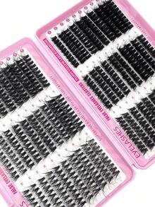 600pcs 30D/40D/50D/60D/80D/100D Large Capacity Eyelash Book 8D Super Fluffy Soft Comfortable High-Quality DIY Eyelash Clusters Lash Individuals 3D Volume Eyelash Clusters D-Curly Lash Clusters Kit 10-18MM DIY Eyelash Extensions,6 Styles Lash Clusters Spike Lashes Individual Lash Clusters - D - 查看 5