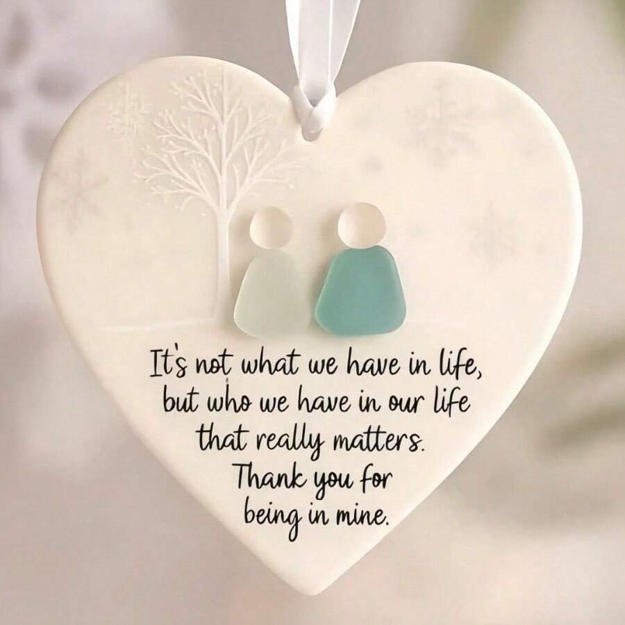 2D Flat, Heart-Shaped Marine Acrylic Friendship Ornament, Eternal Friendship Heart-Shaped Theme, Friendship Heart-Shaped Christmas Tree Ornament, Acrylic Art Gift, Holiday Decorative Pendant, Water Drops And Decorations For Good Friends - 喜歡 - 查看 1