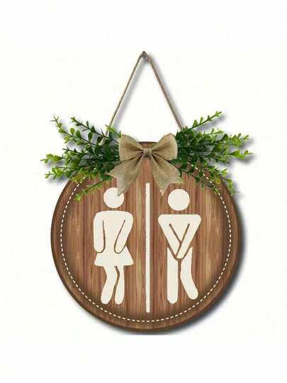1pc Wooden Toilet Sign, House Decoration Sign, Wall Decoration, Farmhouse Decoration, Bathroom Decoration, Scene Decoration, Room Decoration, Home Decoration, Office Decoration