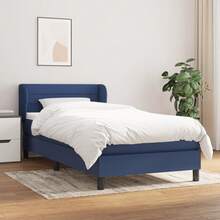 vidaXL Boxspringbett Mit Matratze, Blau, 100x200 Cm, Stoff - Blue - View 1