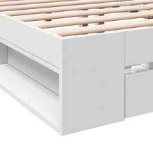 vidaXL Bettgestell Mit Schubladen Weiß 135 X 190 Cm Holzwerkstoff - Weiss - Übersicht 8