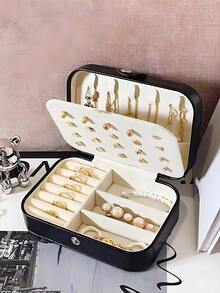 [US-Based Shipping]Travel Pu Leather Jewelry Box, Travel Jewelry Organizer, Multifunctional Waterproof Jewelry Box, Large Capacity Jewelry Box, Portable Jewelry Organizer, Pu Leather Ring Box, Hair Jewelry Organizer, Earring Organizer, Jewelry Organizer, Jewelry Organizer, Detachable Jewelry Organizer, Organizing Organizer, Jewelry Display Box, Travel Jewelry Box, Jewelry Organizer, Multi-Layer Jewelry Organizer, Makeup Brush Organizer, Jewelry Organizer, Cosmetic Organizer. Jewelry Tray, Jewelry Tray, Jewelry Display Rack, Suitable For Rings, Necklaces, Earrings, Brooches, Watches, Bracelets, Lipsticks, Eyeshadow Palettes, Contact Lenses, Bedroom Decorations And Outdoor Travel Must-Haves For Women And Girls, Double-Layer Portable Mini Travel Box, A Must-Have For The Beginning Of The School Season - Nhiều màu - Xem 9