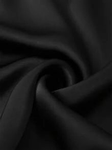 女士性感时尚缎面纯色百搭半身裙 - 黑色 - 查看 9