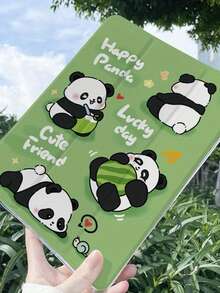 Happy Hugging Gourd Panda-Star Puzzle Trifold Flip Faux Leather Case Tablet Protective Case For IPad Mini 4/5/6 For IPad Pro 2024 13 Inch/202/2021/2022 Full Screen/For IPad Air2024/Air7 2025/For IPad 10/11 2022/2023/2025/For IPad 2017/2018/Air1/Air2/For IPad 2019/2020/2021/For IPad Pro/For IPad Air3/For IPad Pro 2020/2021/2022/For IPad Pro 2024 11 Inch Transparent Bottom Case TPU PU Material With Pen Slot Can Stand - Bà già Gray - Xem 1