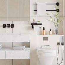 1pc Rust-Proof Toilet Paper Holder With Phone Stand - Wall-Mounted Self-Adhesive Tissue Roll Rack For Bathroom - Multicolor - View 5