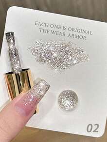 MIANEL 10ML 2026 新款追星追月铂金闪粉凝胶指甲油 冬季热销 亮白闪光指甲油 碎钻美甲 粉红美甲 女生礼物 美甲沙龙及DIY使用