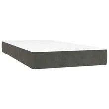 vidaXL Boxspringbett Mit Matratze, Dunkelgrau, 90x190 Cm, Samt - Grey - View 5