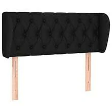 vidaXL Kopfteil Mit Ohren, Schwarz, 93x23x78/88 Cm, Stoff - Black - View 2