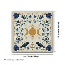 1pc Enchanting Sun And Moon Altar Cloth - Vibrant Polyester Altar Mat With Celestial & Vintage Flowers Design For Tarot Reading, Witchcraft & Astrology, Tarot Tablecloth Boho Playmat Cloth Home Decor - Multicolor - View 10