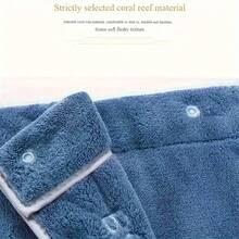 男士浴袍，珊瑚绒超大加厚吸水家用可穿戴裹身浴袍，带可调节纽扣 - 彩色 - 查看 9