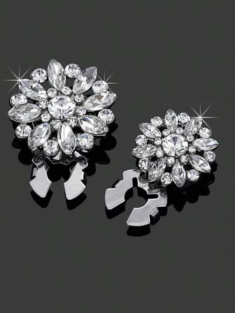 1/2/4pcs Luxulry Rhinestone Pearl Round Cufflinks For Women Shirt Button Covers Fashion Jewelry Decoration Clothes Accessories