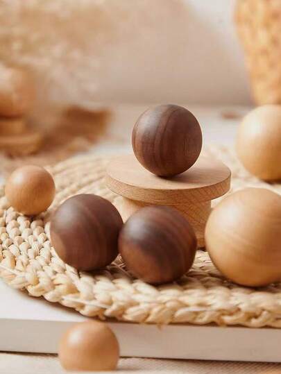 Bộ 6 tay nắm tròn bằng gỗ kiểu Nhật, thích hợp cho ngăn kéo, cửa tủ, phòng trẻ em, tủ đựng đồ, tủ quần áo, chiếu tatami, đồ nội thất bằng gỗ, chất liệu gỗ óc chó, kèm theo ốc vít.