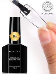 TOMICCA TOMICCA ネイルグルー 15ml/1個、LED/UV対応ソークオフ、長持ちで速乾性のあるジェルネイルポリッシュ、ネイルアート、ホームサロン、ネイルアートDIYに
