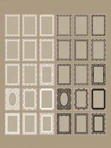 1 Gói 30 Miếng Dán Nền Ren Đen Trắng, Chất Liệu PET, Miếng Dán Trang Trí Sổ Lưu Niệm - Ren viền DT1503 - Xem 6